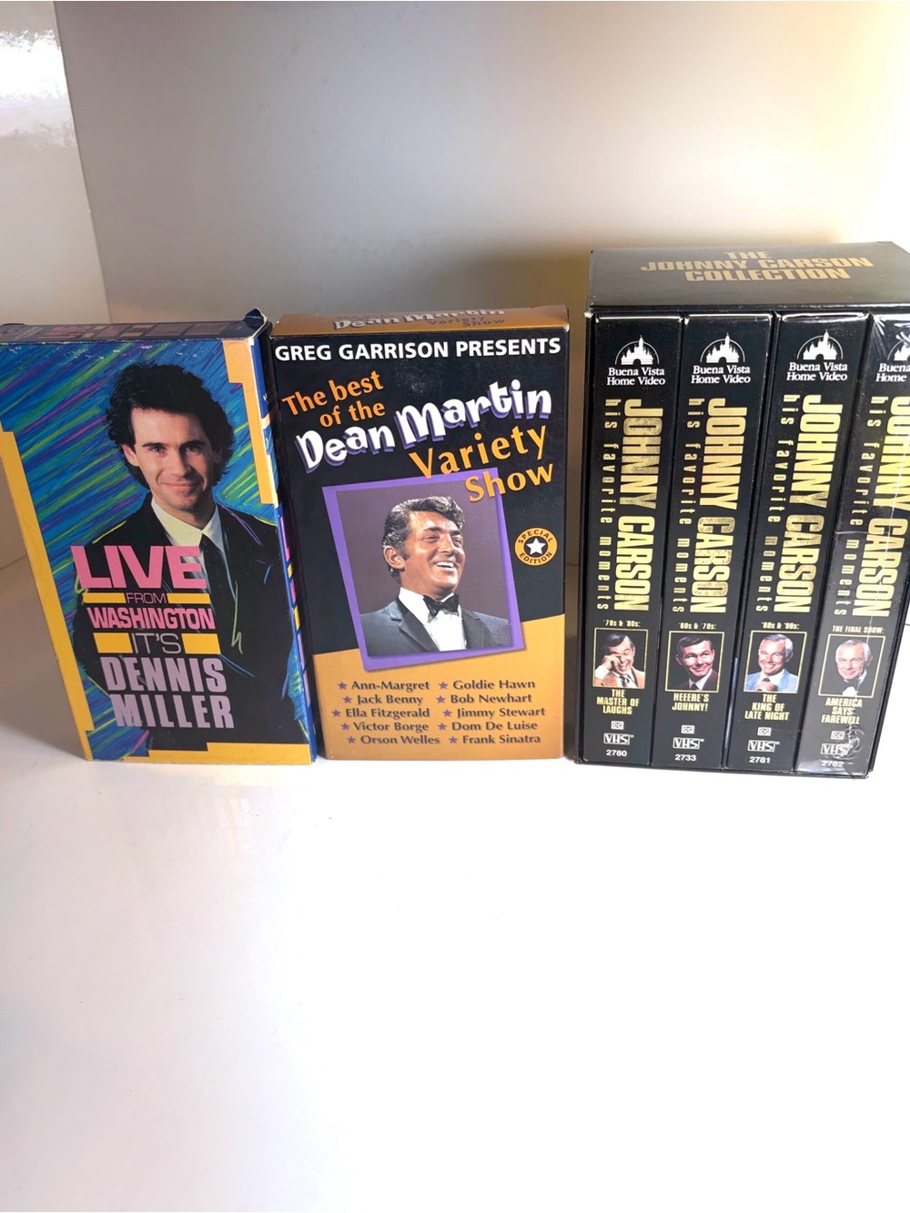 Vintage Comedy VHS Tapes — Johnny Carson, Dean Martin, and Dennis Miller Lot